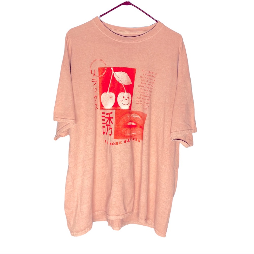 Urban Outfitters Pink Oversized Graphic Shirt